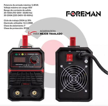 Soldadora Inverter Foreman 200a