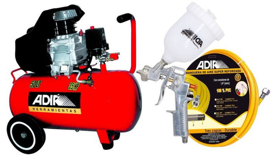 Compresor 50L. Adir + Pistola y Manguera
