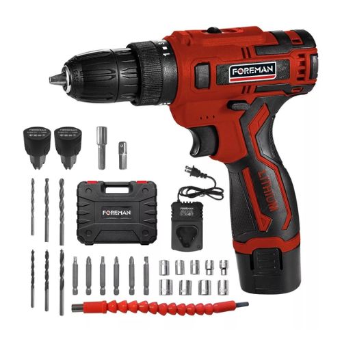 Taladro 3/8” 12V Fo333 Foreman Con Accesorios